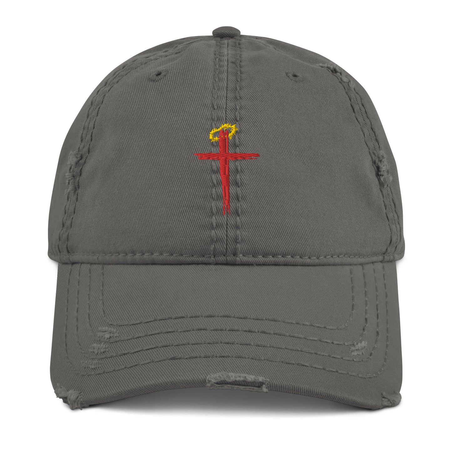 DISTRESSED CROSS HAT (Red)