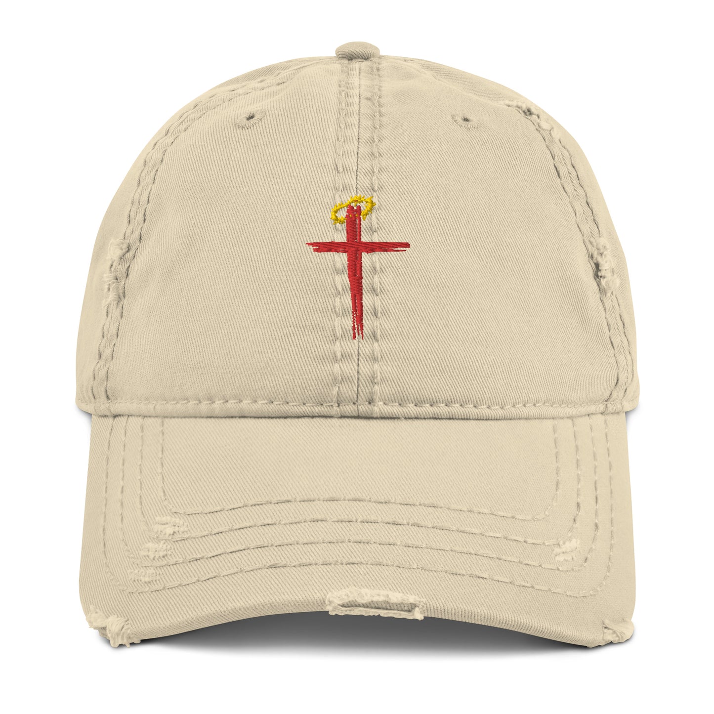DISTRESSED CROSS HAT (Red)
