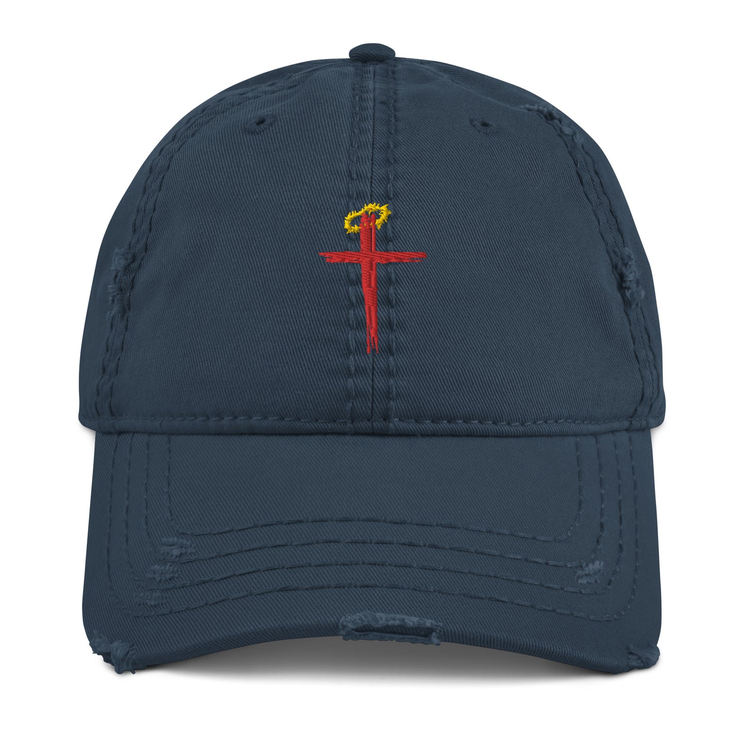 DISTRESSED CROSS HAT (Red)